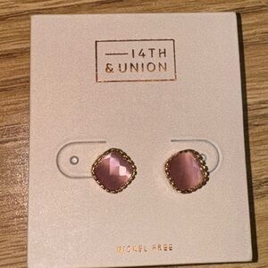 14th & Union Gold-Trimmed Pink Earrings